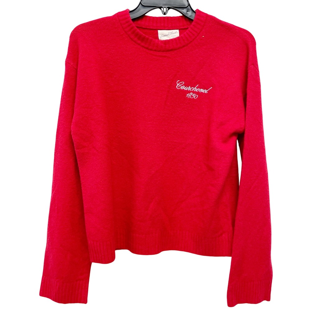 Universal Thread Women's Red Courchevel Embroidered Pullover Sweater Size XS